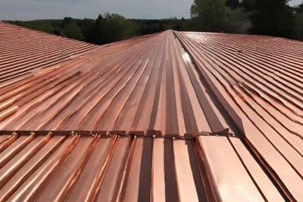 Standing Seam copper metal roof